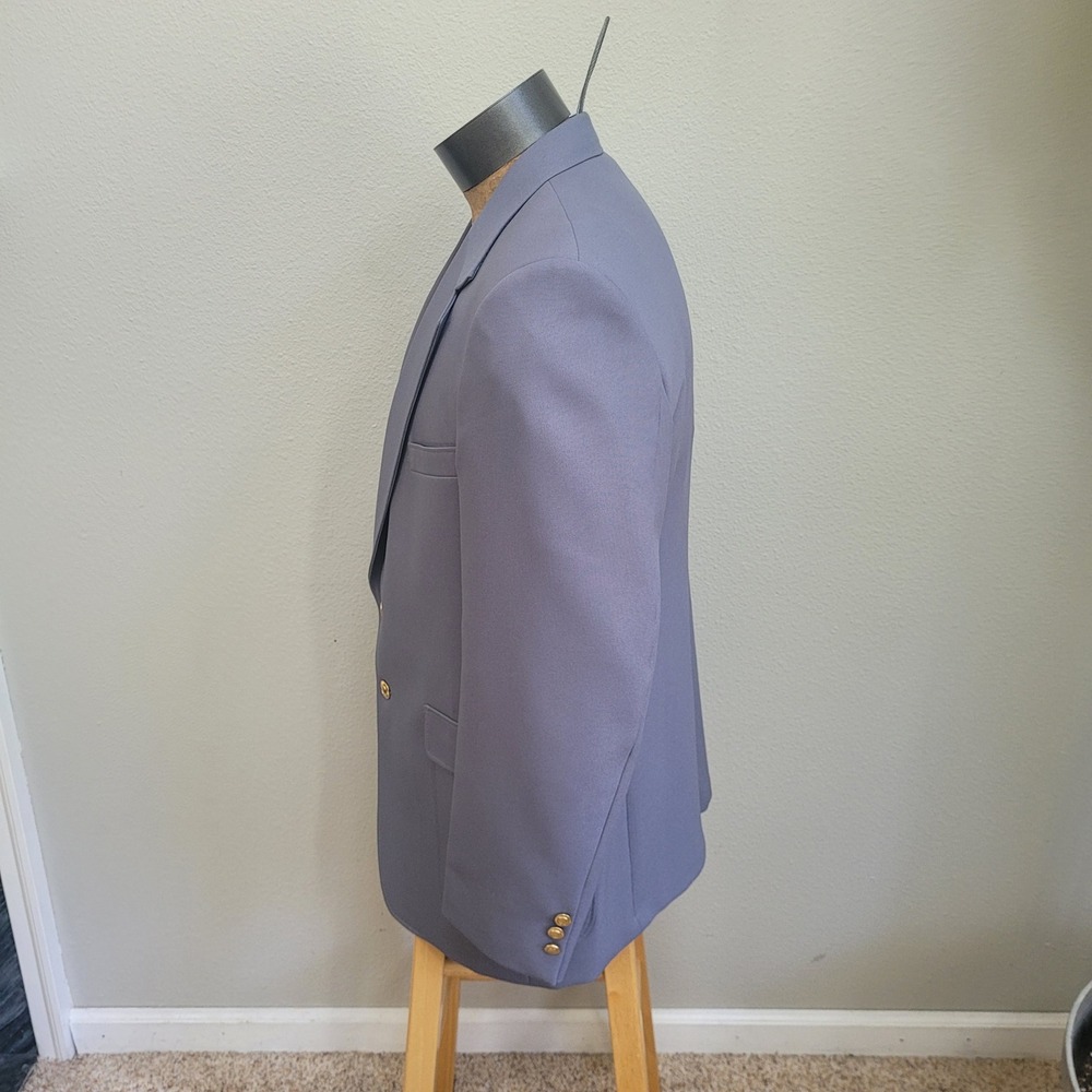 Oakton Gray Two Button Blazer Sportcoat 44R Jacket Perma Press - Picture 4 of 13